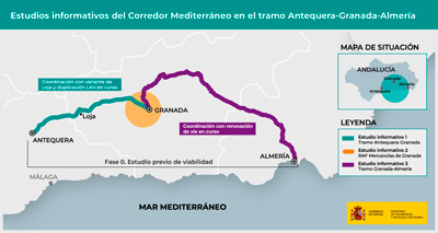 Licitados los estudios informativos para mejorar la conectividad ferroviaria entre Antequera, Granada y Almer�a