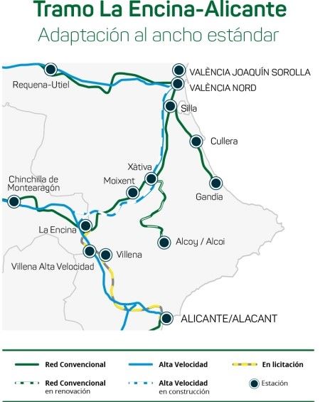 Adif licitar� la adaptaci�n al ancho est�ndar del tramo La Encina-Alicante
