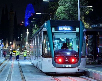 Pruebas de integraci�n del tranv�a de Barcelona por la Diagonal durante todo el verano