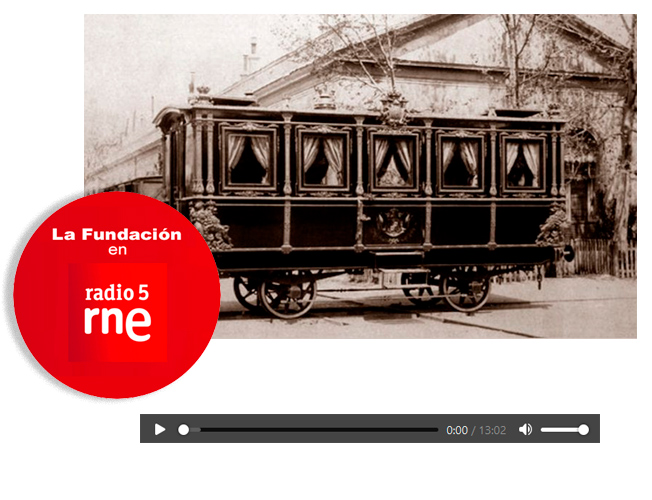 Fotograf�a del coche que formaba parte del tren real de Isabel II.