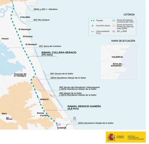 Declaraci�n de Impacto Ambiental favorable para duplicar el tramo Cullera-Gand�a del Tren de la Costa 