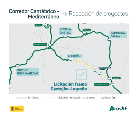 Licitada la redacci�n de los proyectos de renovaci�n del tramo Castej�n-Logro�o 