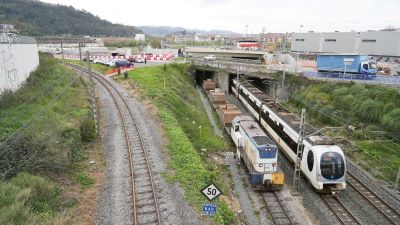 Avances en la construcci�n de la l�nea 5 del Metro de Bilbao, a su paso por Basauri