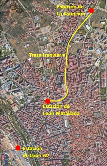 Estudio para adecuar la traza tranviaria de Le�n a la circulaci�n de autobuses el�ctricos