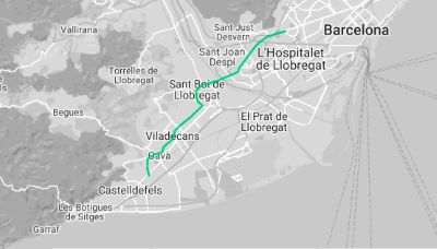 Licitado el estudio de alternativas para la nueva conexión ferroviaria Castelldefels-Barcelona