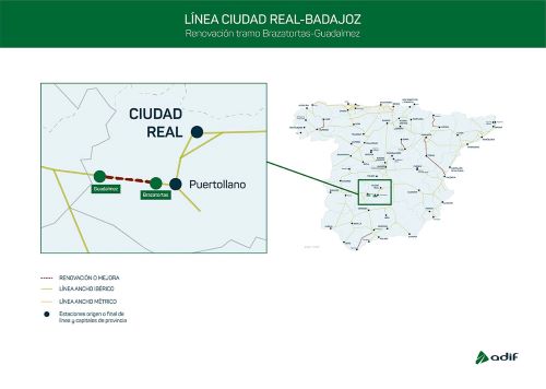 Más de 54 millones de euros para la renovación del tramo Brazatortas-Guadalmez 