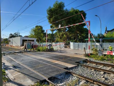 Primer gran hito de las obras de integraci�n ferroviaria en Sant Feliu de Llobregat