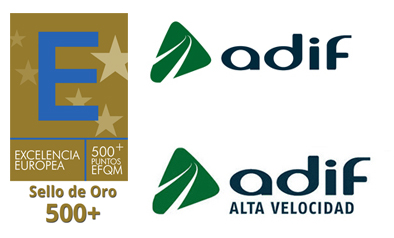 Adif y Adif Alta Velocidad renuevan el Sello de Oro a la Excelencia Europea 500+ en sus sistemas de gestin