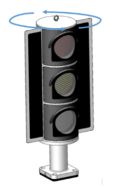 AVE signal head with a rotating mini-mast