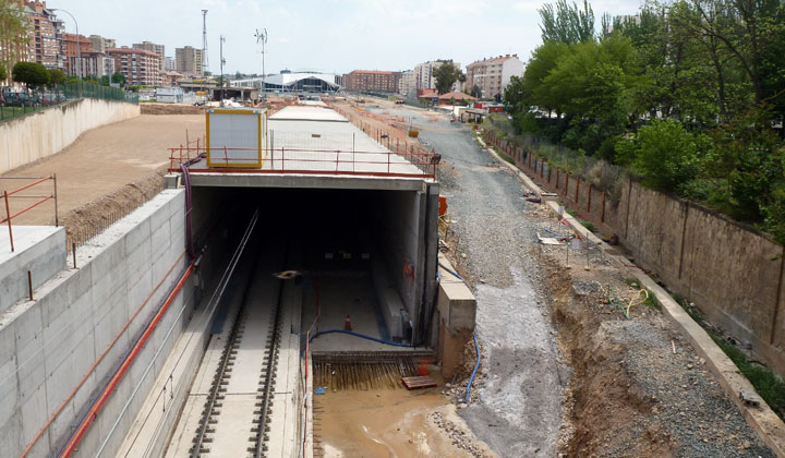 Vista del soterramiento de la estaci�n de Logro�o