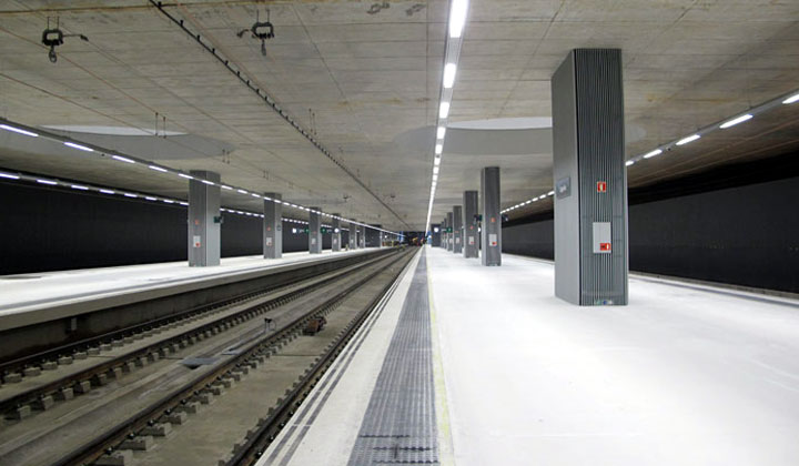 Vista general de los andenes de la nueva estación de Logroño
