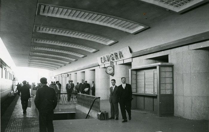 Estación nueva de Zamora, lado andenes en una imagen de 1958. Foto Colección Juna Bautista Cabrera Pérez-Caballero. AHF