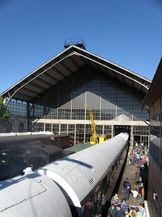 Vista superior del Tren Azul desde la cabina del enclavamiento de Algodor