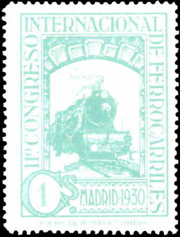 Serie conmemorativa del XI Congreso Internacional de Ferrocarriles celebrado en Madrid, 1930.