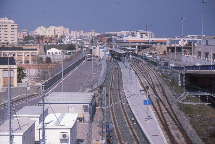 Estación Término en Cortadura durante el soterramiento en Cádiz.