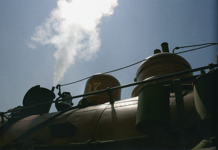 Detalle del inconfundible aspecto de las locomotoras a vapor
