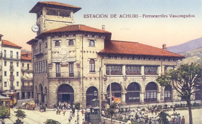 Vista del edificio diseñado por Manuel Mª Smith. Archivo EuskoTren/Museo Vasco del Ferrocarril