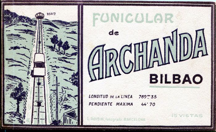 Colección de postales del funicular de Artxanda editada en los años veinte. Archivo EuskoTren/Museo Vasco del Ferrocarril