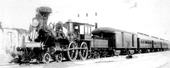 Tren inaugural de la línea Barcelona a Vilanova en diciembre de 1881.