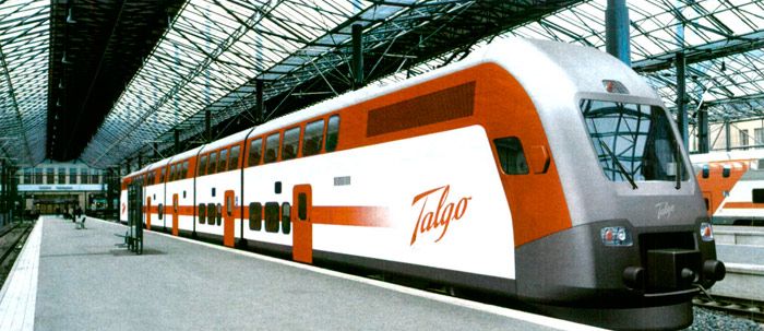 Propuesta de tren dos niveles a VR para Helsinki de Talgo-Oy, la filial finlandesa de Patentes Talgo, presentada en 2003.