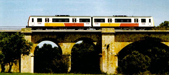 Viaducto Son Bordils en la línea Inca a Manacor de Serveis Ferroviaris de Mallorca.
