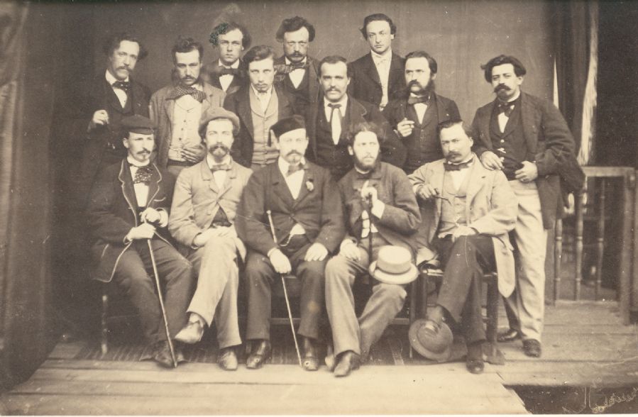 Algunos de los ingenieros y jefes de las obras del ferrocarril del Norte, retratados en Zumárraga. Archivo EuskoTren/Museo Vasco del Ferrocarril