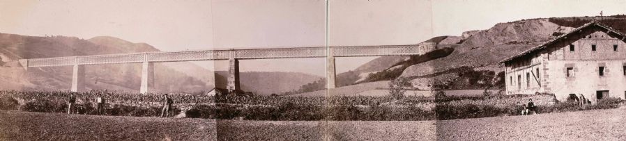 Viaducto de Ormaiztegi. Fotografía de Jean Laurent. Archivo de la Biblioteca Nacional de España. Ministerio de Cultura.