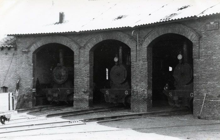 Primitiva rotonda de locomotoras de vapor de Gallur. Foto Christian Schnabel. Archivo EuskoTren/Museo Vasco del Ferrocarril