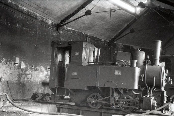 Locomotora Nº 4 del ferrocarril a las minas de Utrillas. 8 de abril de 1961. 